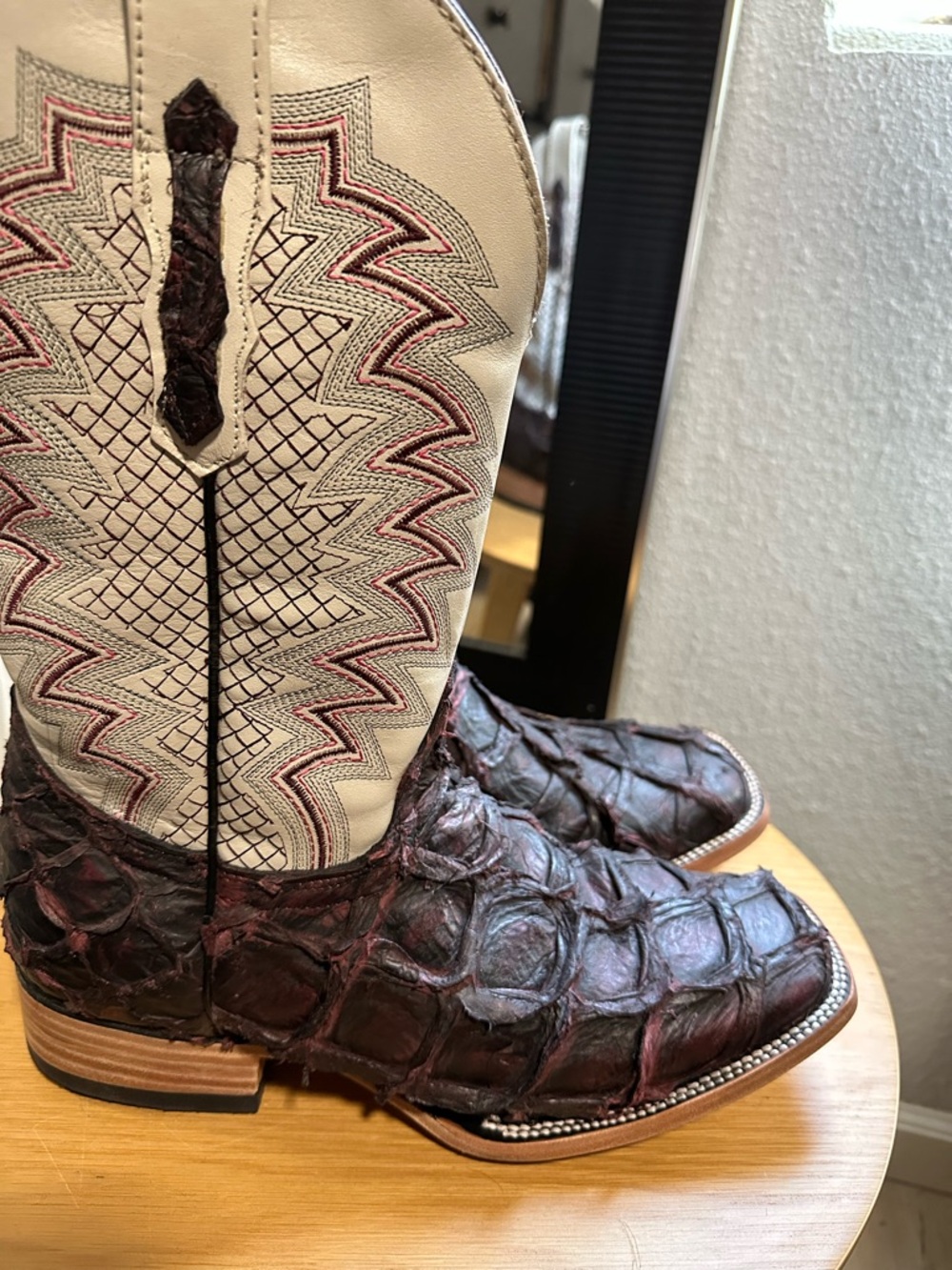 MENS Vaccari Black Cherry Pirarucu Boots